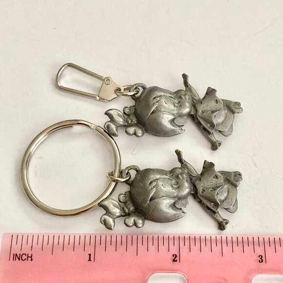Vintage Pebbles Flintstone Zipper Pull Keychain Set Warner Bros Purse Bag Charm - Picture 8 of 8